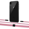 Чехол Upex Crossbody Protection Case для iPhone XR Crystal with Twine Coral and Fausset Matte Black (UP83157)