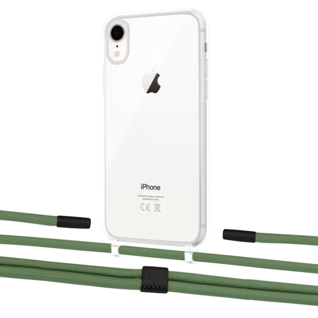 Чехол Upex Crossbody Protection Case для iPhone XR Crystal with Twine Mint and Fausset Matte Black (UP83163)