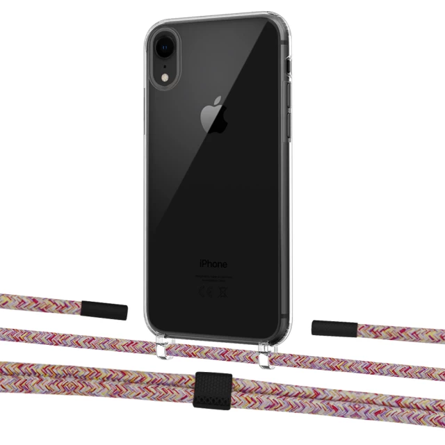 Чехол Upex Crossbody Protection Case для iPhone XR Crystal with Twine Mulberry and Fausset Matte Black (UP83164)