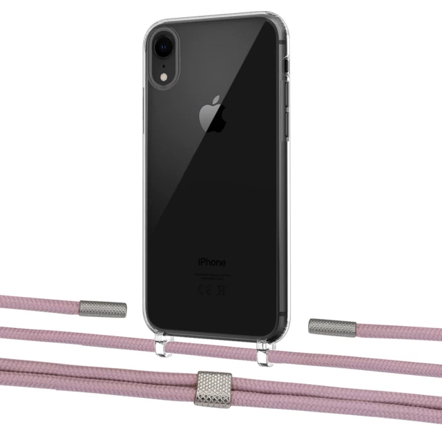 Чехол Upex Crossbody Protection Case для iPhone XR Crystal with Twine Rose Gold and Fausset Silver (UP83173)