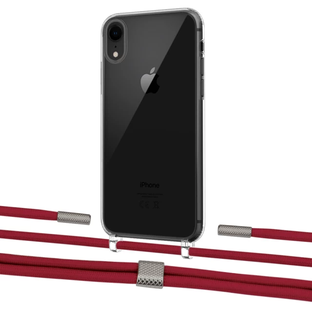 Чохол Upex Crossbody Protection Case для iPhone XR Crystal with Twine Red and Fausset Silver (UP83175)