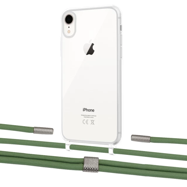 Чехол Upex Crossbody Protection Case для iPhone XR Crystal with Twine Mint and Fausset Silver (UP83180)