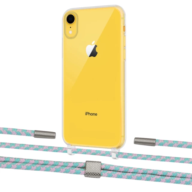 Чехол Upex Crossbody Protection Case для iPhone XR Crystal with Twine Turquoise and Fausset Silver (UP83185)