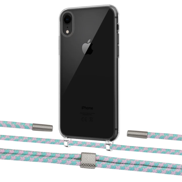Чохол Upex Crossbody Protection Case для iPhone XR Crystal with Twine Turquoise and Fausset Silver (UP83185)