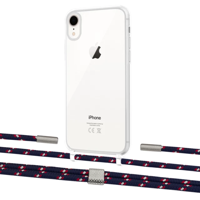 Чохол Upex Crossbody Protection Case для iPhone XR Crystal with Twine Blue Marine and Fausset Silver (UP83186)