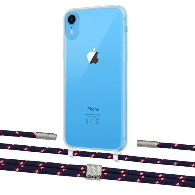 Чохол Upex Crossbody Protection Case для iPhone XR Crystal with Twine Blue Marine and Fausset Silver (UP83186)