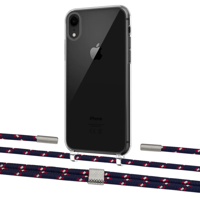 Чохол Upex Crossbody Protection Case для iPhone XR Crystal with Twine Blue Marine and Fausset Silver (UP83186)