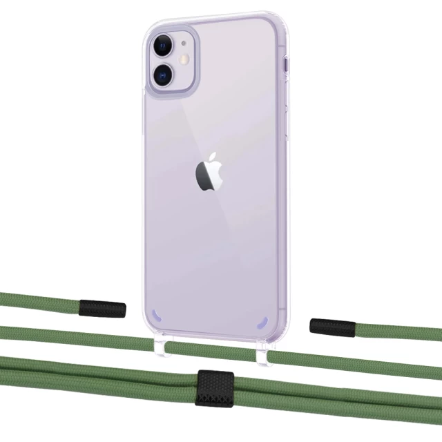 Чехол Upex Crossbody Protection Case для iPhone 11 Crystal with Twine Mint and Fausset Matte Black (UP83265)