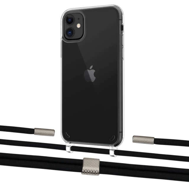 Чохол Upex Crossbody Protection Case для iPhone 11 Crystal with Twine Black  and Fausset Silver (UP83273)