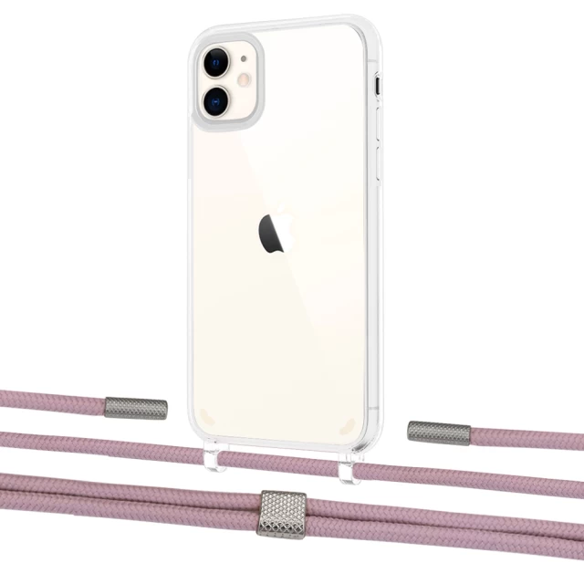 Чохол Upex Crossbody Protection Case для iPhone 11 Crystal with Twine Rose Gold and Fausset Silver (UP83275)