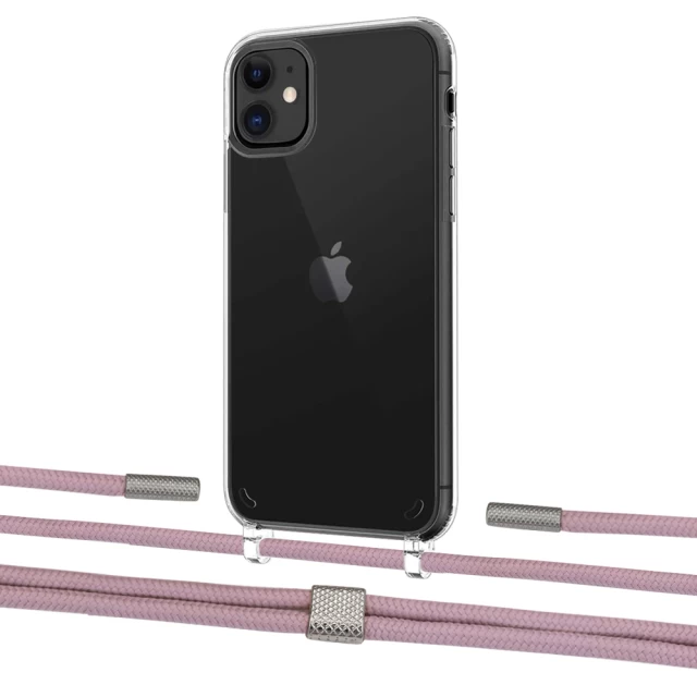 Чехол Upex Crossbody Protection Case для iPhone 11 Crystal with Twine Rose Gold and Fausset Silver (UP83275)