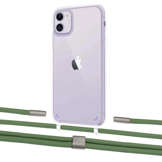 Чехол Upex Crossbody Protection Case для iPhone 11 Crystal with Twine Mint and Fausset Silver (UP83282)