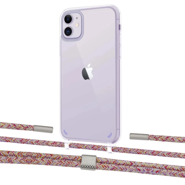 Чехол Upex Crossbody Protection Case для iPhone 11 Crystal with Twine Mulberry and Fausset Silver (UP83283)