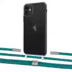 Чехол Upex Crossbody Protection Case для iPhone 11 Crystal with Twine Cyan and Fausset Silver (UP83284)