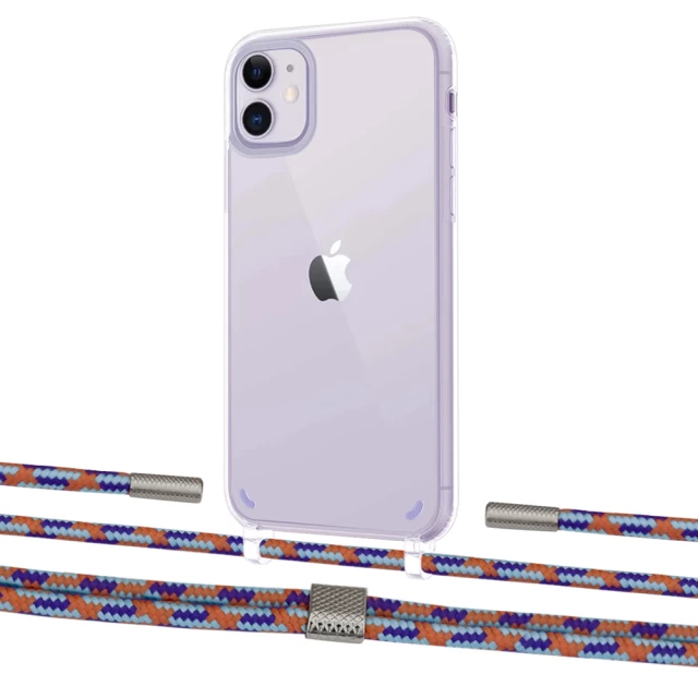 Чехол Upex Crossbody Protection Case для iPhone 11 Crystal with Twine Blue Sunset and Fausset Silver (UP83286)