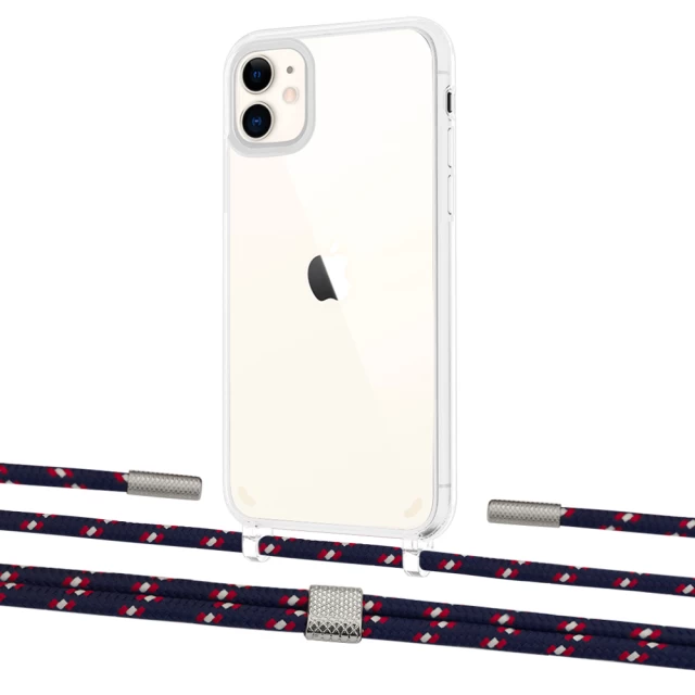 Чехол Upex Crossbody Protection Case для iPhone 11 Crystal with Twine Blue Marine and Fausset Silver (UP83288)