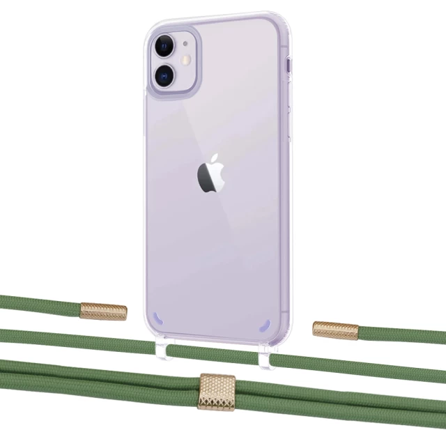 Чехол Upex Crossbody Protection Case для iPhone 11 Crystal with Twine Mint and Fausset Gold (UP83299)
