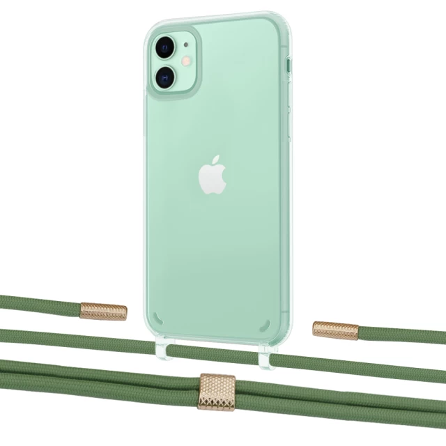 Чехол Upex Crossbody Protection Case для iPhone 11 Crystal with Twine Mint and Fausset Gold (UP83299)