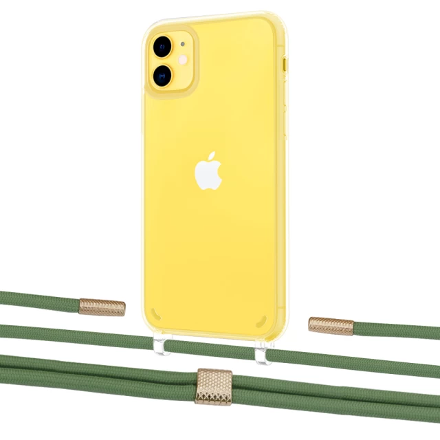 Чохол Upex Crossbody Protection Case для iPhone 11 Crystal with Twine Mint and Fausset Gold (UP83299)