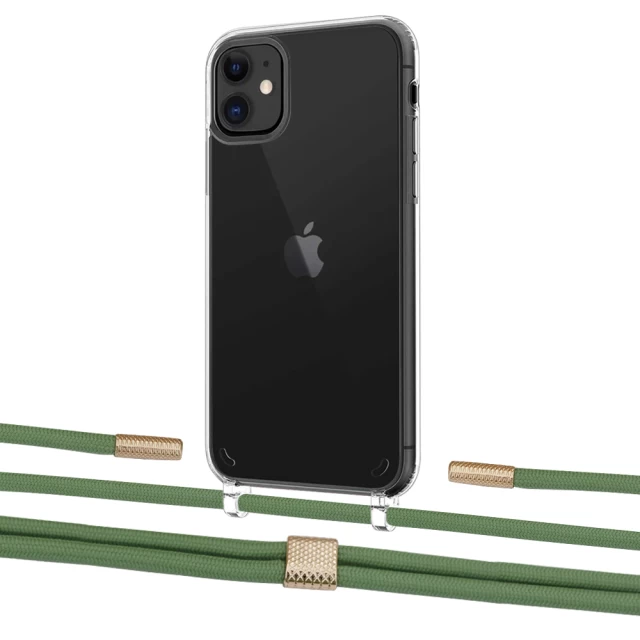 Чохол Upex Crossbody Protection Case для iPhone 11 Crystal with Twine Mint and Fausset Gold (UP83299)