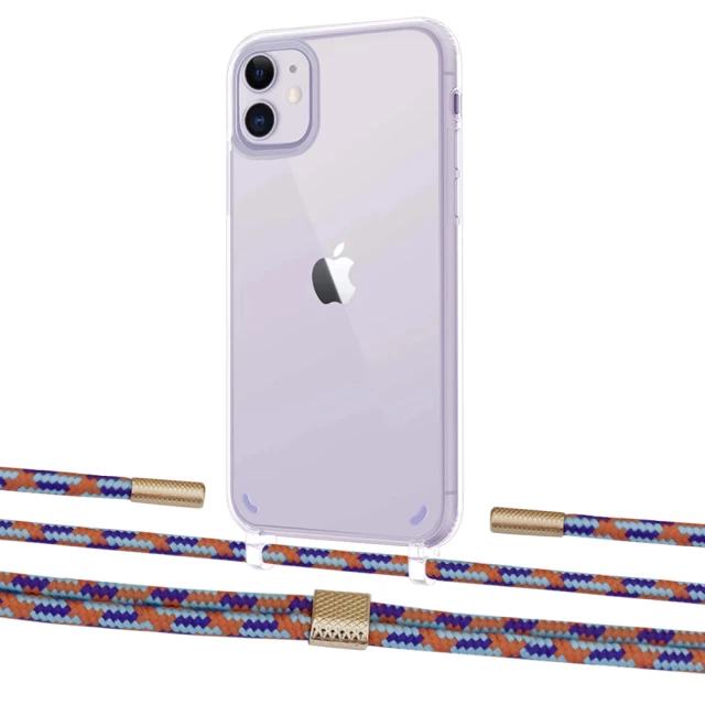 Чохол Upex Crossbody Protection Case для iPhone 11 Crystal with Twine Blue Sunset and Fausset Gold (UP83303)