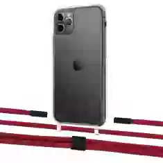 Чохол Upex Crossbody Protection Case для iPhone 11 Pro Max Crystal with Twine Red and Fausset Matte Black (UP83362)