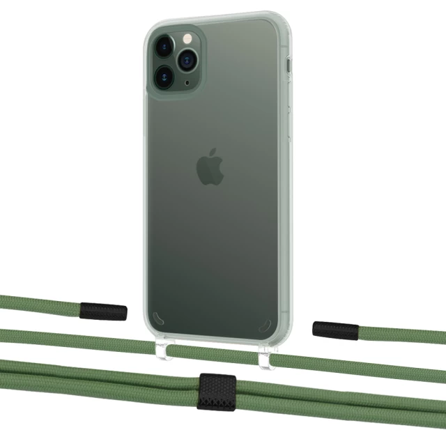 Чехол Upex Crossbody Protection Case для iPhone 11 Pro Crystal with Twine Mint and Fausset Matte Black (UP83316)