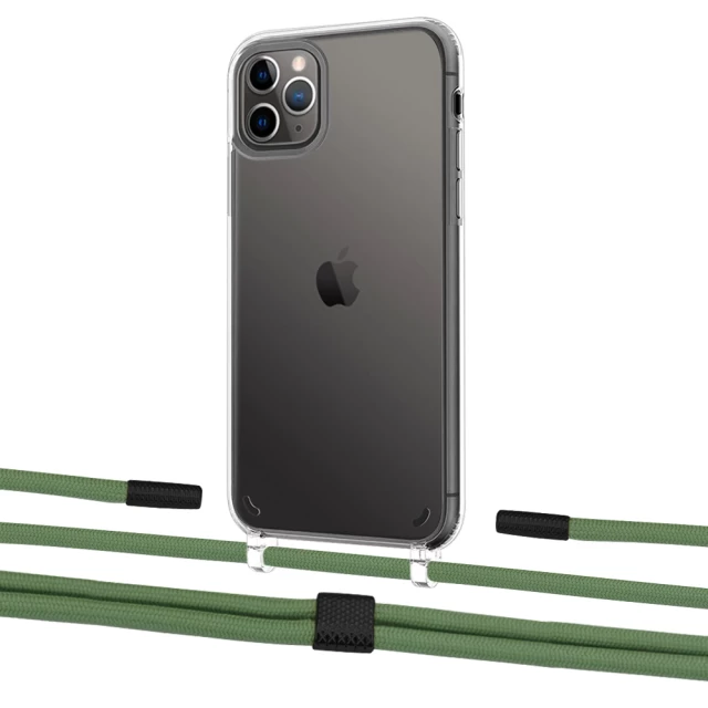 Чехол Upex Crossbody Protection Case для iPhone 11 Pro Crystal with Twine Mint and Fausset Matte Black (UP83316)