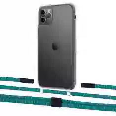 Чехол Upex Crossbody Protection Case для iPhone 11 Pro Crystal with Twine Cyan and Fausset Matte Black (UP83318)