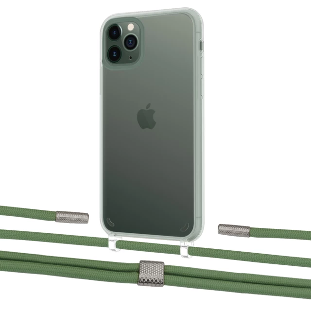 Чехол Upex Crossbody Protection Case для iPhone 11 Pro Max Crystal with Twine Mint and Fausset Silver (UP83384)