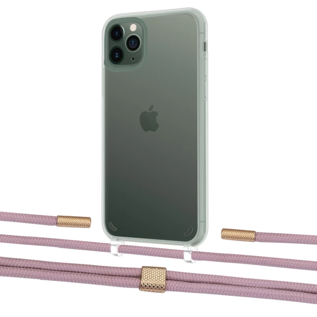 Чехол Upex Crossbody Protection Case для iPhone 11 Pro Crystal with Twine Rose Gold and Fausset Gold (UP83343)