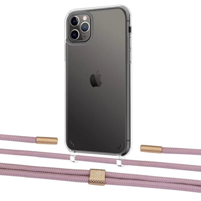 Чохол Upex Crossbody Protection Case для iPhone 11 Pro Crystal with Twine Rose Gold and Fausset Gold (UP83343)