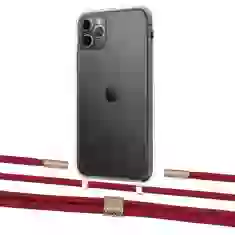 Чехол Upex Crossbody Protection Case для iPhone 11 Pro Crystal with Twine Red and Fausset Gold (UP83345)