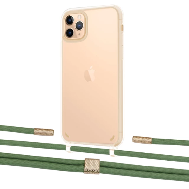 Чохол Upex Crossbody Protection Case для iPhone 11 Pro Max Crystal with Twine Mint and Fausset Gold (UP83401)