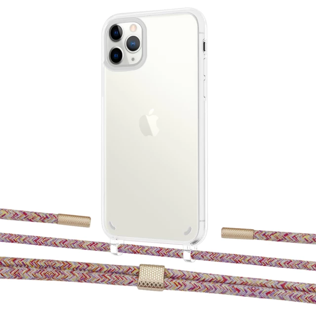 Чохол Upex Crossbody Protection Case для iPhone 11 Pro Max Crystal with Twine Mulberry and Fausset Gold (UP83402)