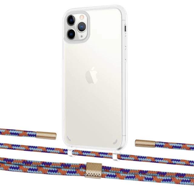 Чехол Upex Crossbody Protection Case для iPhone 11 Pro Max Crystal with Twine Blue Sunset and Fausset Gold (UP83405)