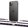 Чехол Upex Crossbody Protection Case для iPhone 11 Pro Max Crystal with Twine Blue Marine and Fausset Gold (UP83407)