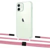Чохол Upex Crossbody Protection Case для iPhone 12 | 12 Pro Crystal with Twine Coral and Fausset Matte Black (UP83412)