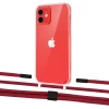 Чехол Upex Crossbody Protection Case для iPhone 12 mini Crystal with Twine Red and Fausset Matte Black (UP83464)
