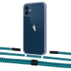 Чехол Upex Crossbody Protection Case для iPhone 12 | 12 Pro Crystal with Twine Cyan and Fausset Matte Black (UP83420)