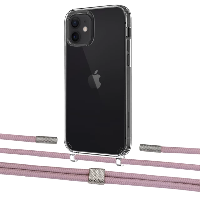 Чехол Upex Crossbody Protection Case для iPhone 12 mini Crystal with Twine Rose Gold and Fausset Silver (UP83479)