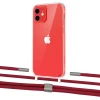 Чехол Upex Crossbody Protection Case для iPhone 12 | 12 Pro Crystal with Twine Red and Fausset Silver (UP83430)