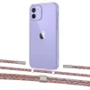 Чохол Upex Crossbody Protection Case для iPhone 12 mini Crystal with Twine Mulberry and Fausset Silver (UP83487)