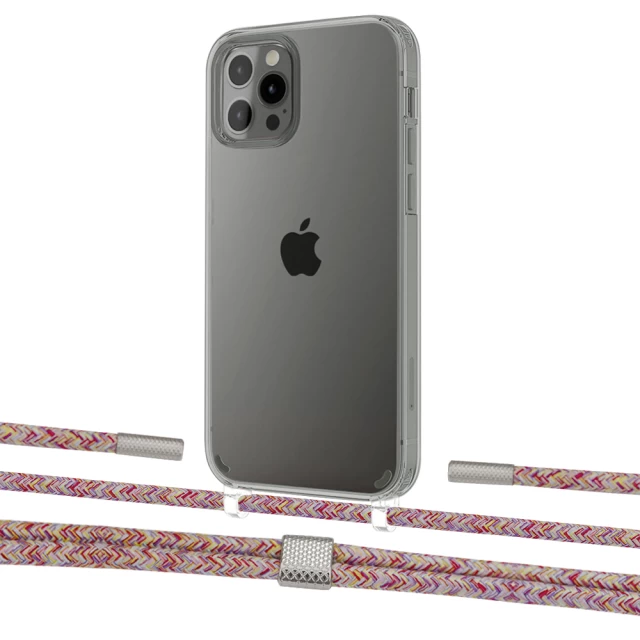 Чохол Upex Crossbody Protection Case для iPhone 12 | 12 Pro Crystal with Twine Mulberry and Fausset Silver (UP83436)