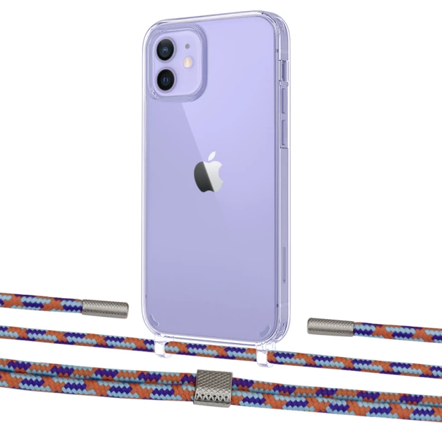 Чохол Upex Crossbody Protection Case для iPhone 12 | 12 Pro Crystal with Twine Blue Sunset and Fausset Silver (UP83439)