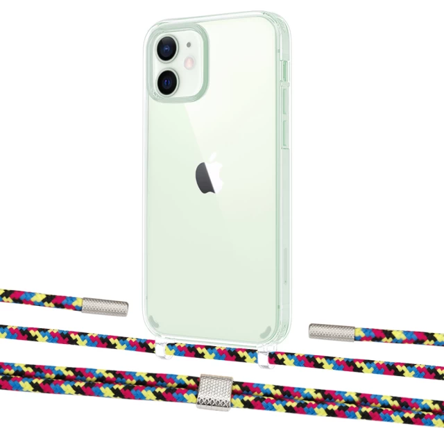 Чехол Upex Crossbody Protection Case для iPhone 12 | 12 Pro Crystal with Twine Critical Camouflage and Fausset Silver (UP83442)