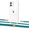 Чехол Upex Crossbody Protection Case для iPhone 12 mini Crystal with Twine Cyan and Fausset Gold (UP83505)