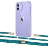 Чехол Upex Crossbody Protection Case для iPhone 12 | 12 Pro Crystal with Twine Cyan and Fausset Gold (UP83454)
