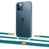 Чохол Upex Crossbody Protection Case для iPhone 12 | 12 Pro Crystal with Twine Cyan and Fausset Gold (UP83454)