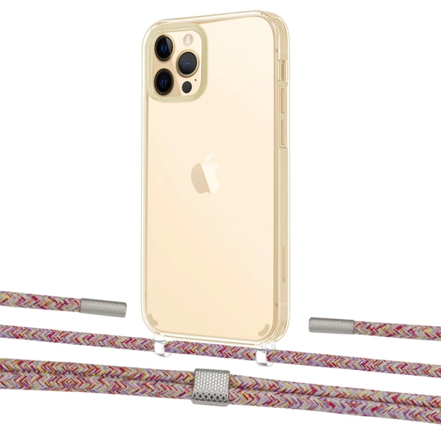Чохол Upex Crossbody Protection Case для iPhone 12 Pro Max Crystal with Twine Mulberry and Fausset Silver (UP83538)